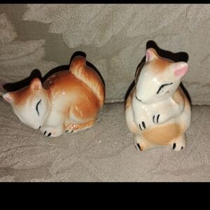 Chubby Squirrel Set Salt Pepper Shakers